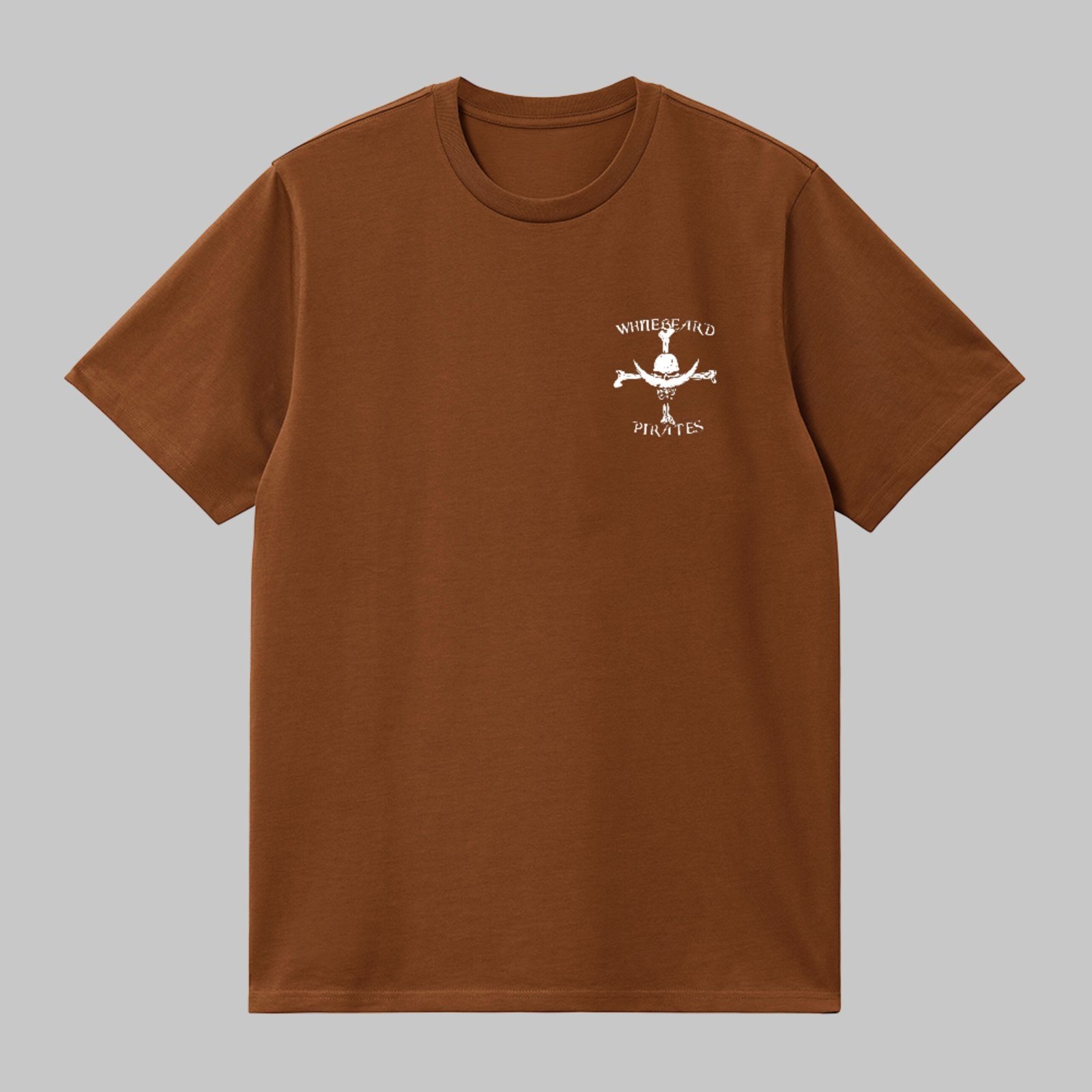 Camiseta Básica Whitebeard Pirates Anime Style Unissex Marrom