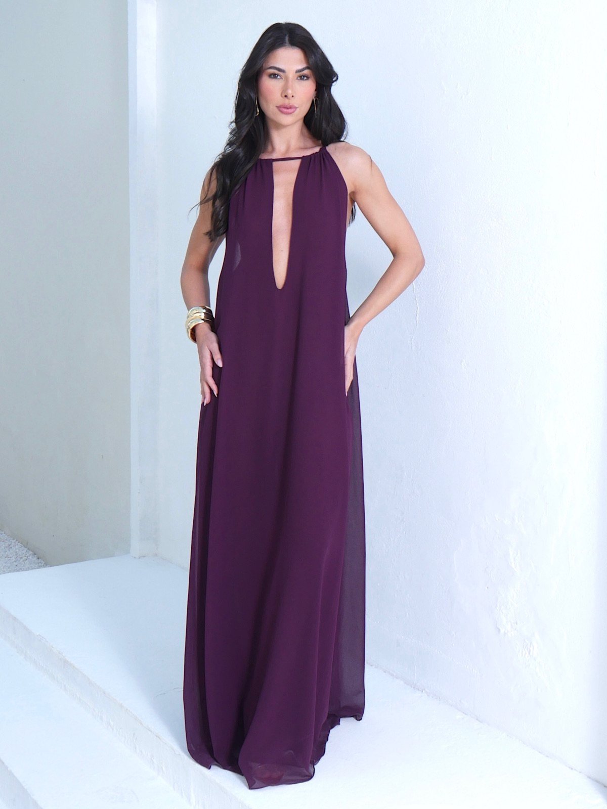 Vestido Festa Miesse Fuido Roxo Uva