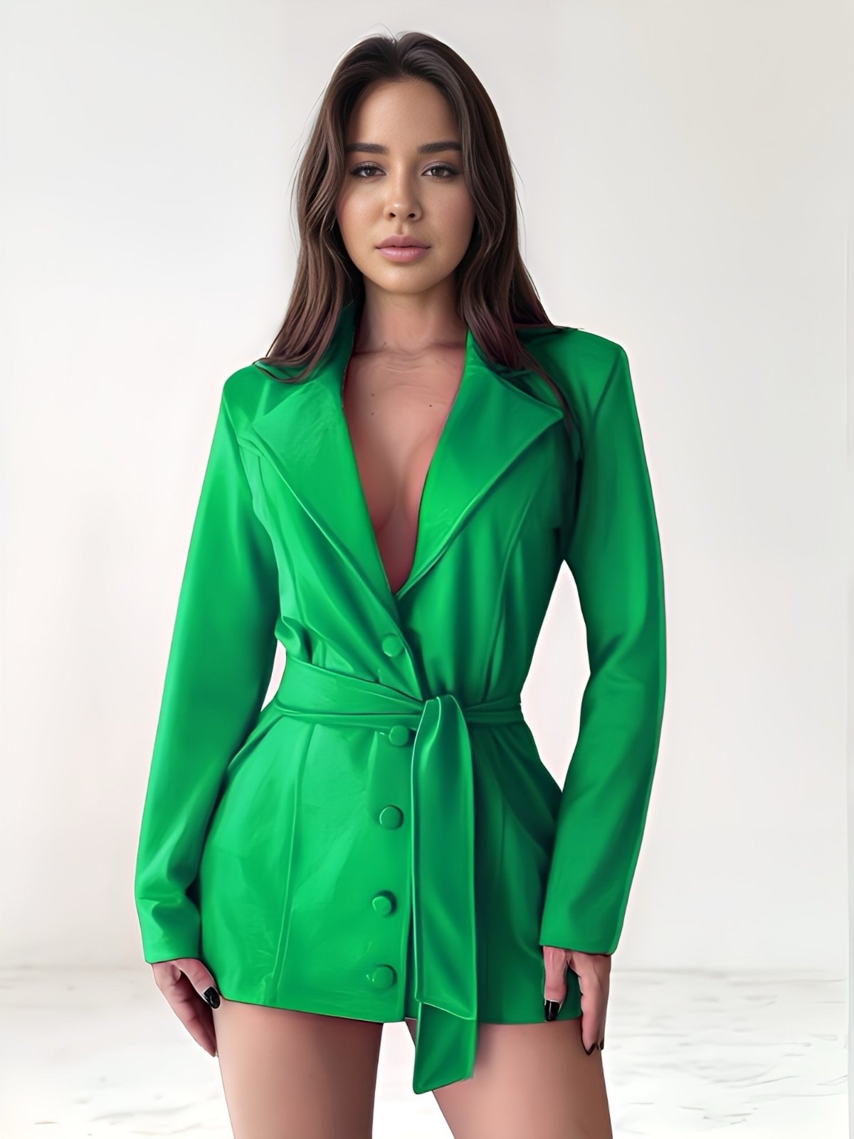 Macacão Feminino Tropical Fashion Blazer Curto – Verde