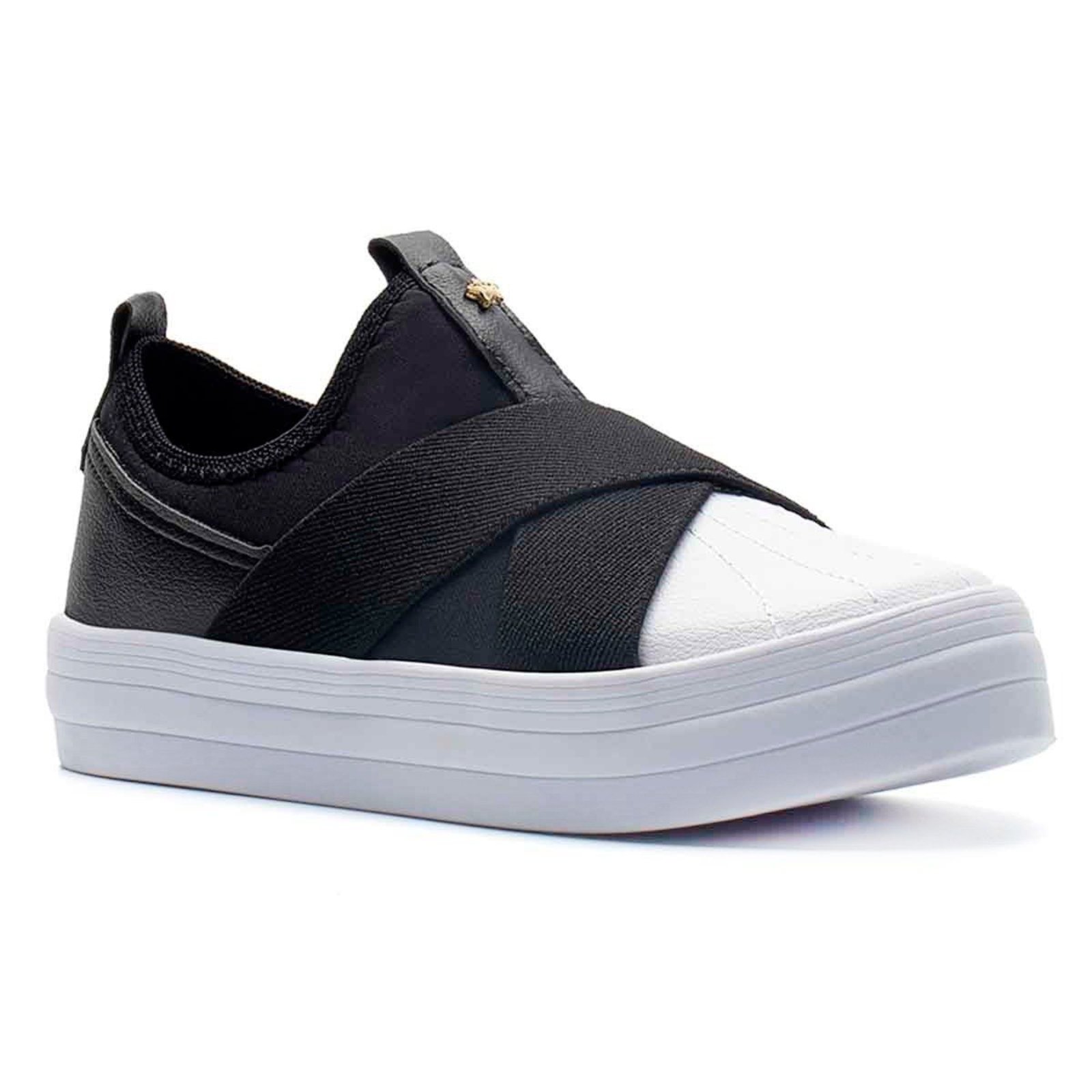 Infantil - Tênis Menina Fashion Slip On Elástico Calce Fácil Preto