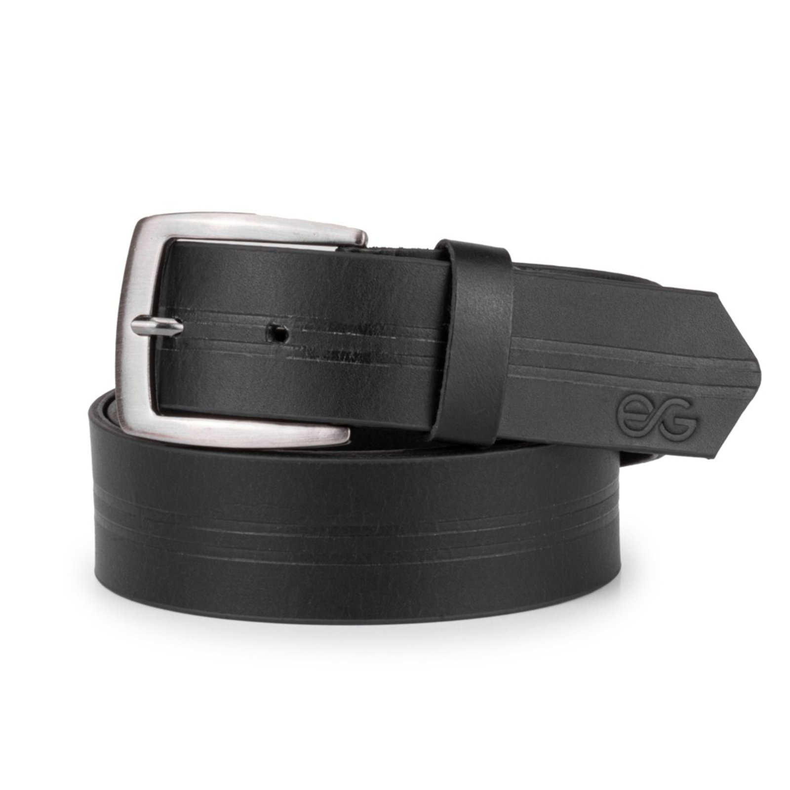 Cinto Masculino Correia Couro Legitimo Bovino Moderno Casual Ello Griff Preto
