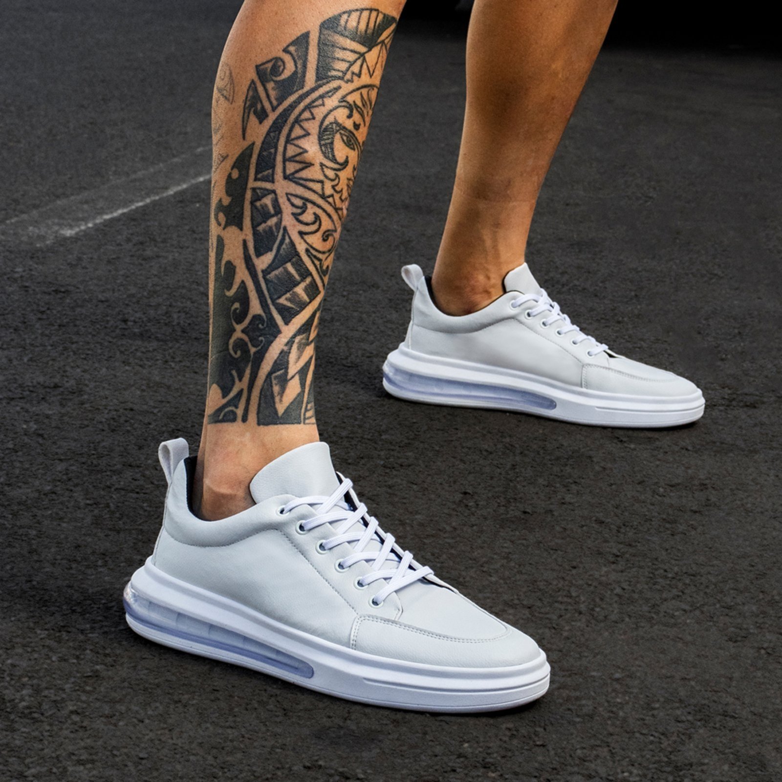 Tenis Masculino Bolha Confortavel Leve Moderno Academia Caminhada Branco