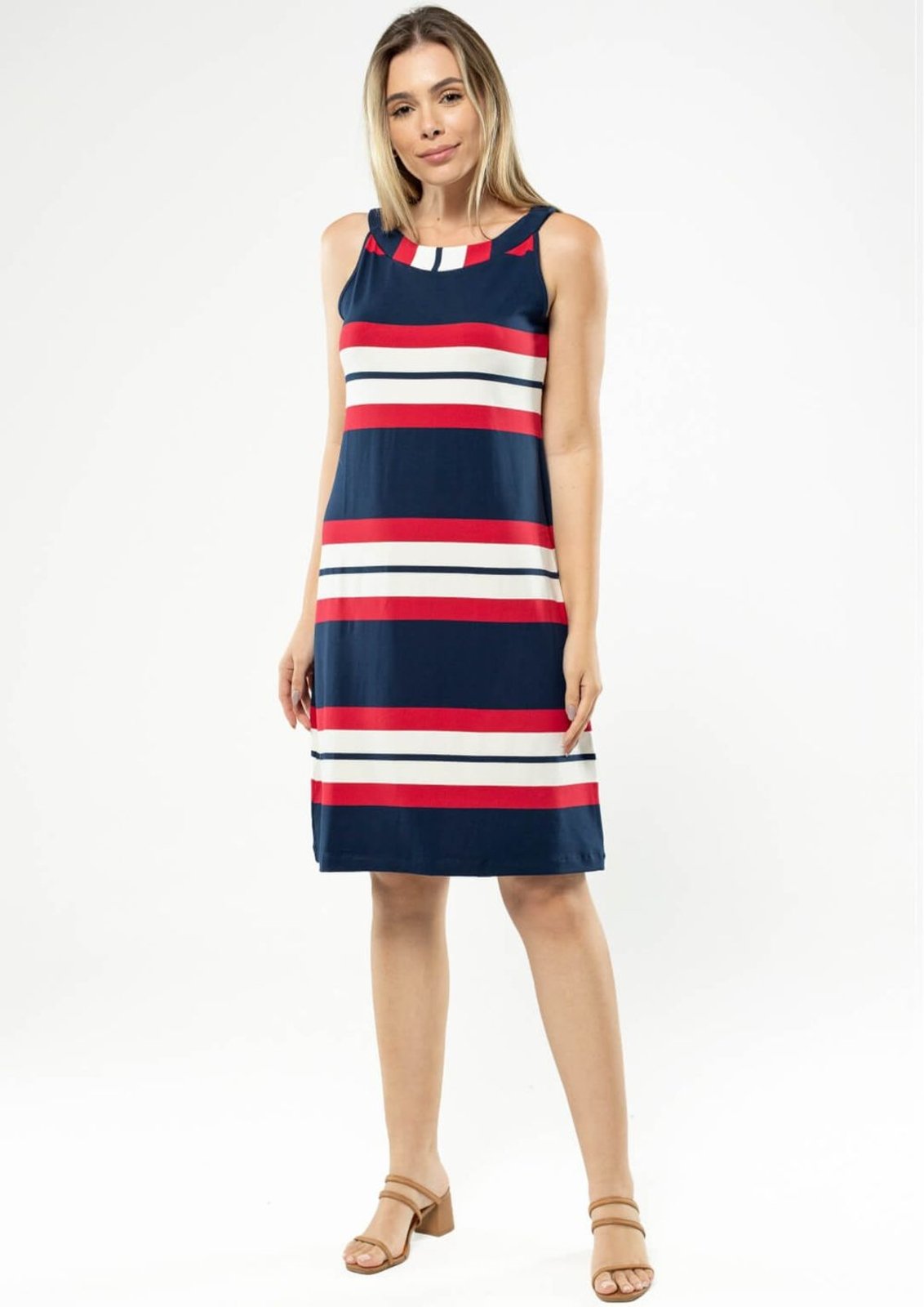 Vestido Regata Pau a Pique Listrado Vermelho VERMELHO – PP Pau a Pique