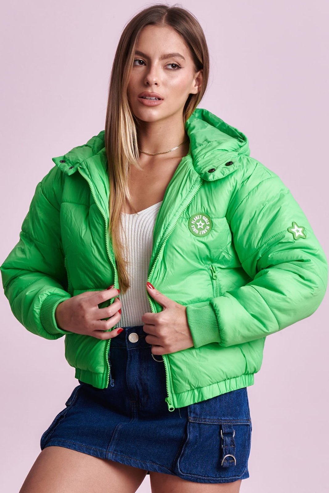 Jaqueta Feminina Puffer Planet Girls Verde