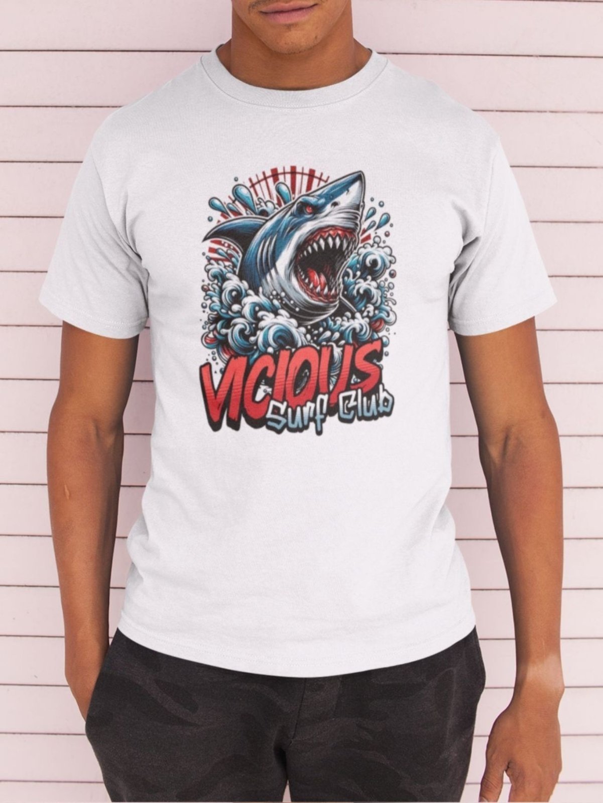 Camiseta Básica Masculina GuGi Tubarão Surf Shark Branco