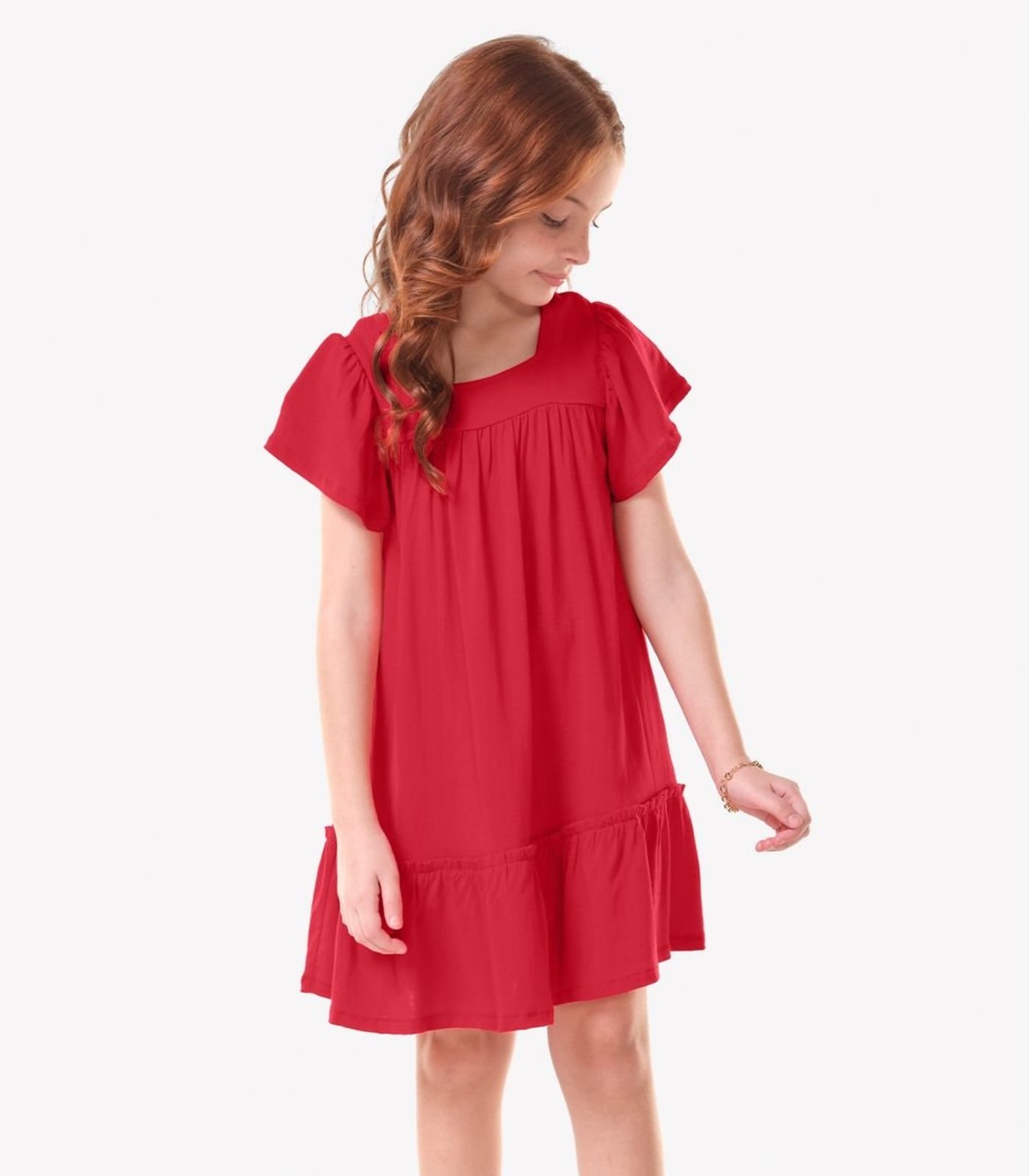 Infantil - Vestido Viscose Liso Trick Nick Vermelho