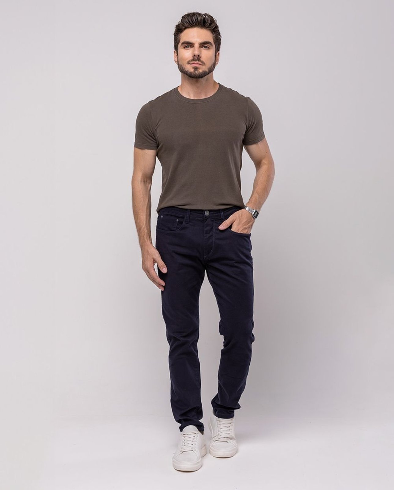 Calça Sarja Masculina Slim Fit Básica 22191 Marinho Consciência