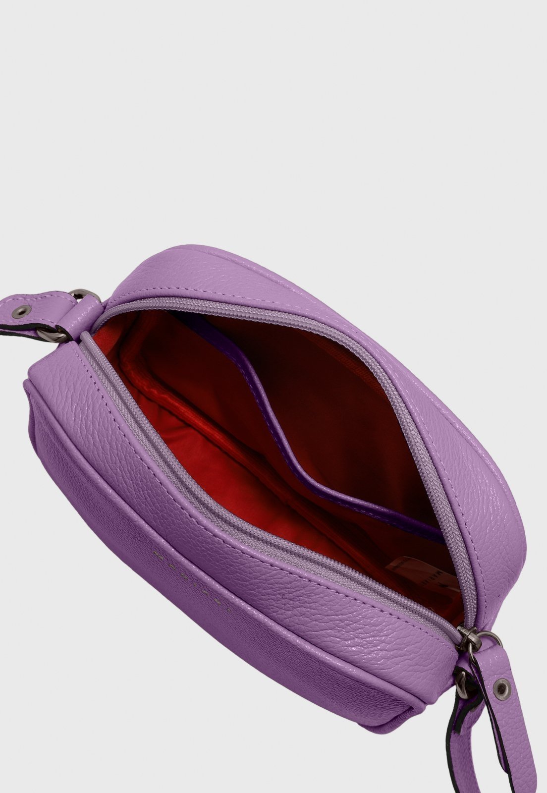 Vista 3 Bolsa Transversal Couro Mariart Mini Jeri Violeta lilás violeta lilás violeta