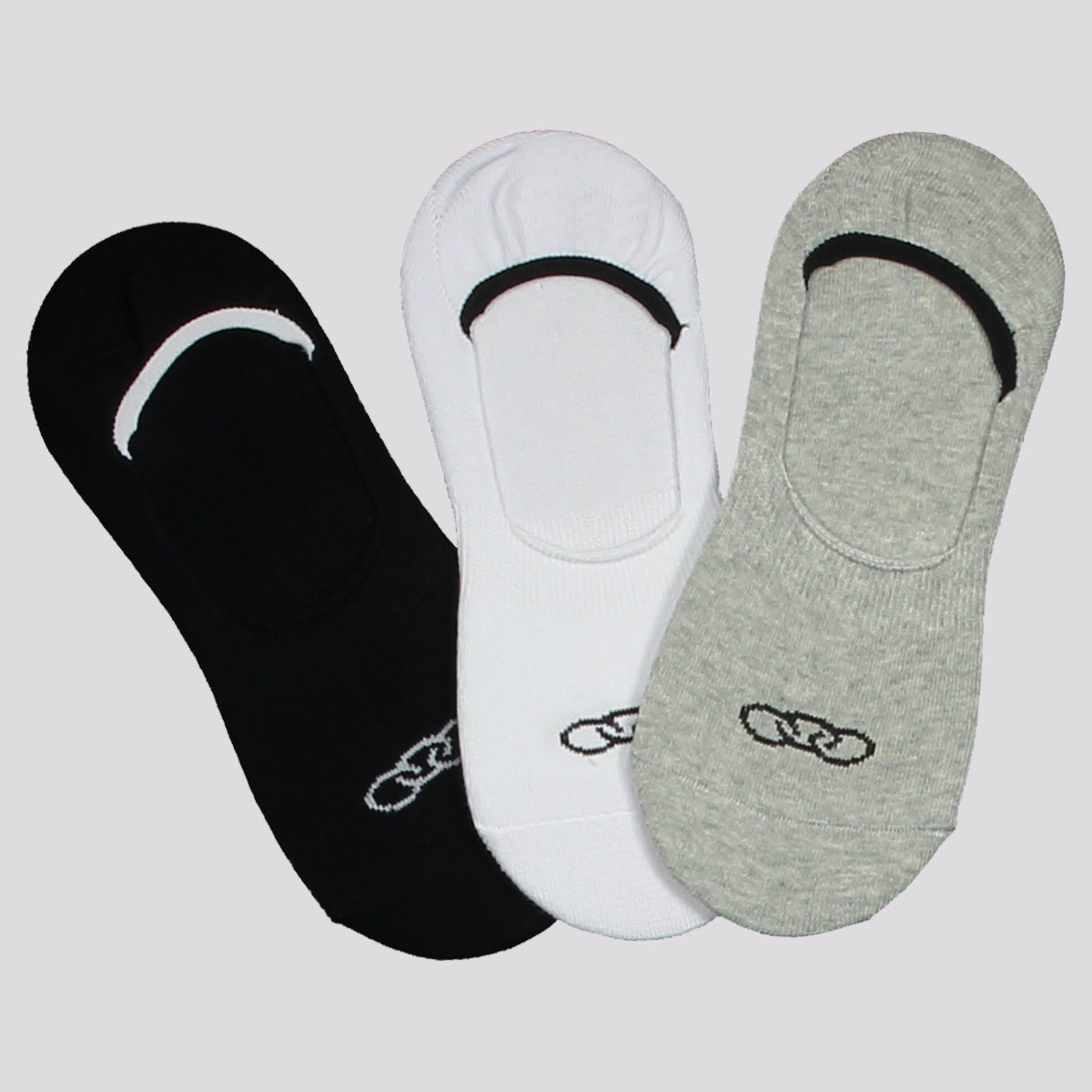 Vista 2 Kit Meia Olympikus Ult Invisível 3 Pares Branca, Cinza e Preta branco OLYMPIKUS branco