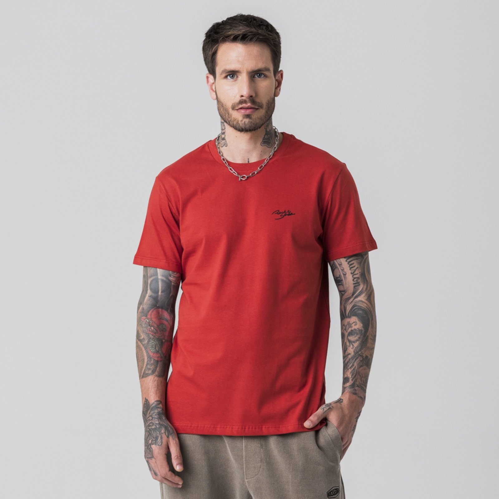 Camiseta Masculina Estampa Rock e Soda TELHA