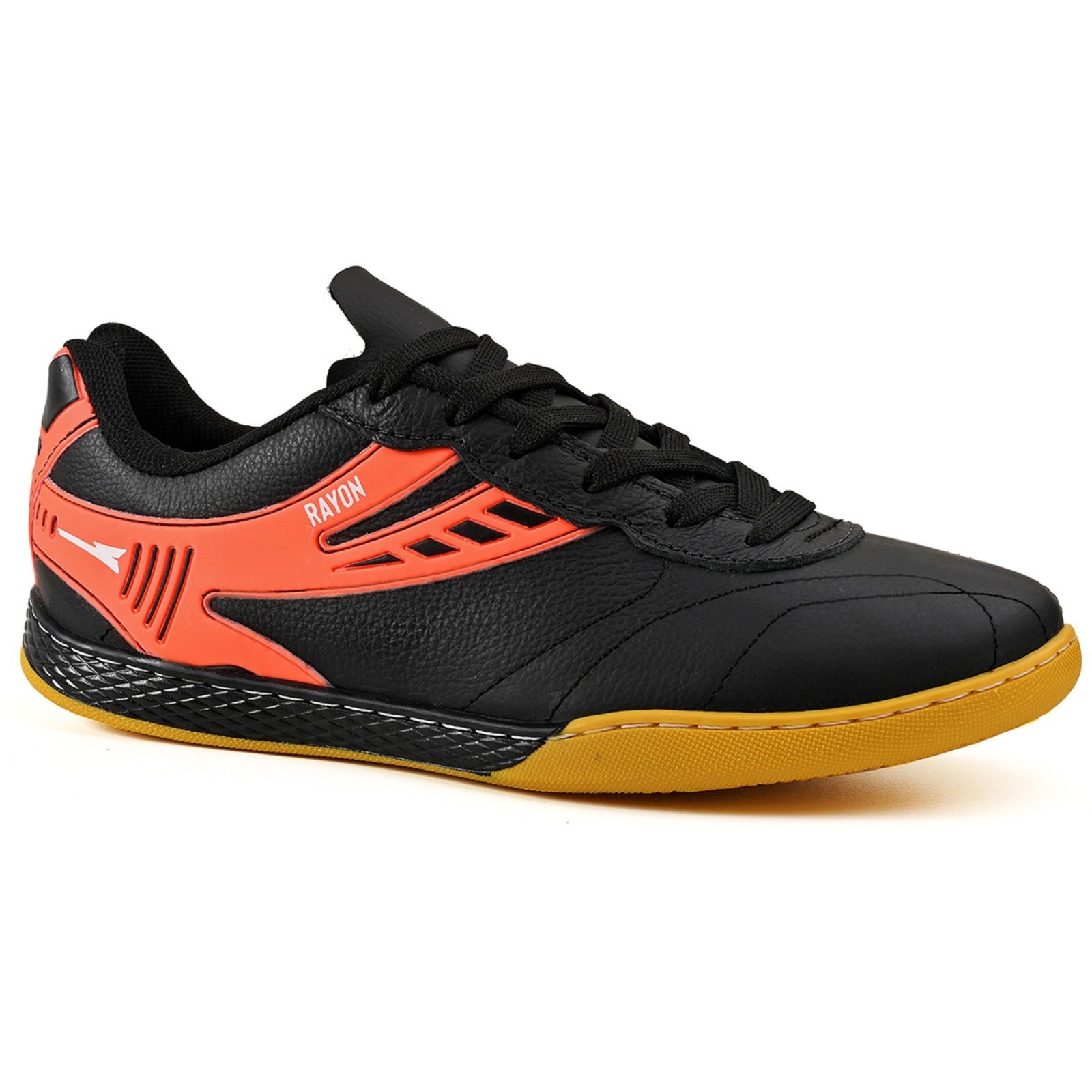 Vista 3 Chuteira Futsal Profissional Masculina em Couro Futebol de Salao Quadra CALCADOS LGHT LIGHT preto CALCADOS LGHT LIGHT preto