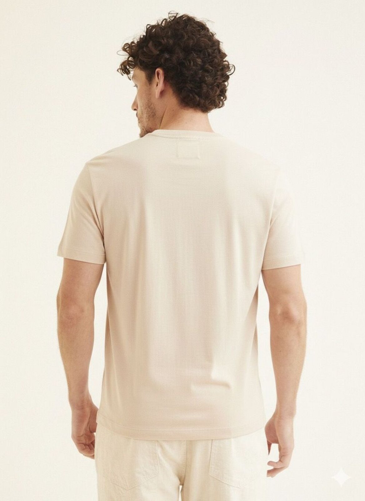 Vista 3 Camiseta Masculina Fit Básico Triton Praia bege Triton bege