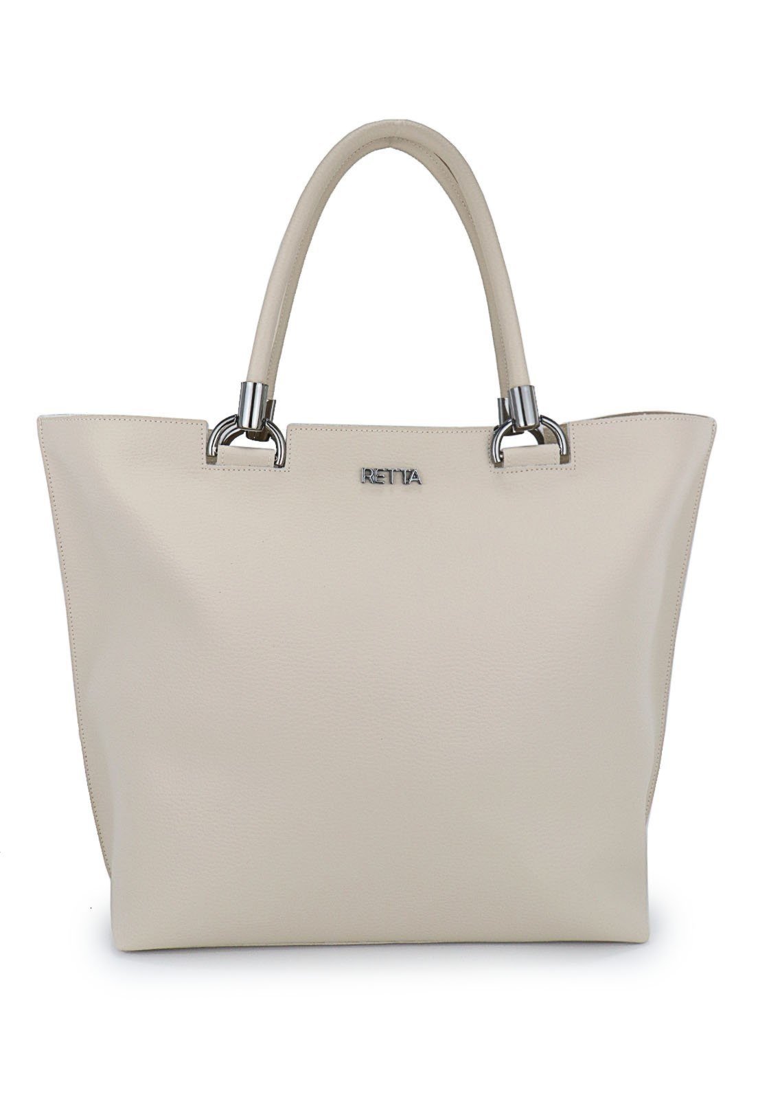 Vista 3 Bolsa Sacola Feminina de Ombro Grande Retta Oficial Marfim off-white Retta Oficial off-white