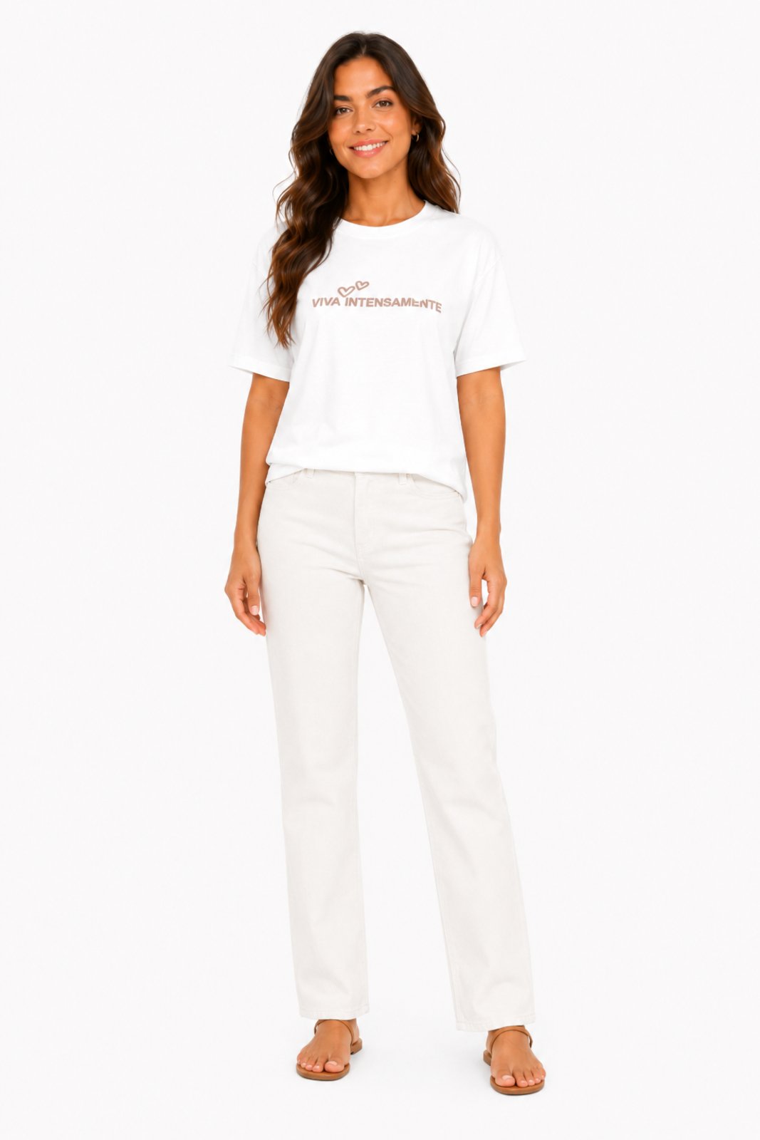 T-shirt Feminina D Bell Outlet Frase Branca
