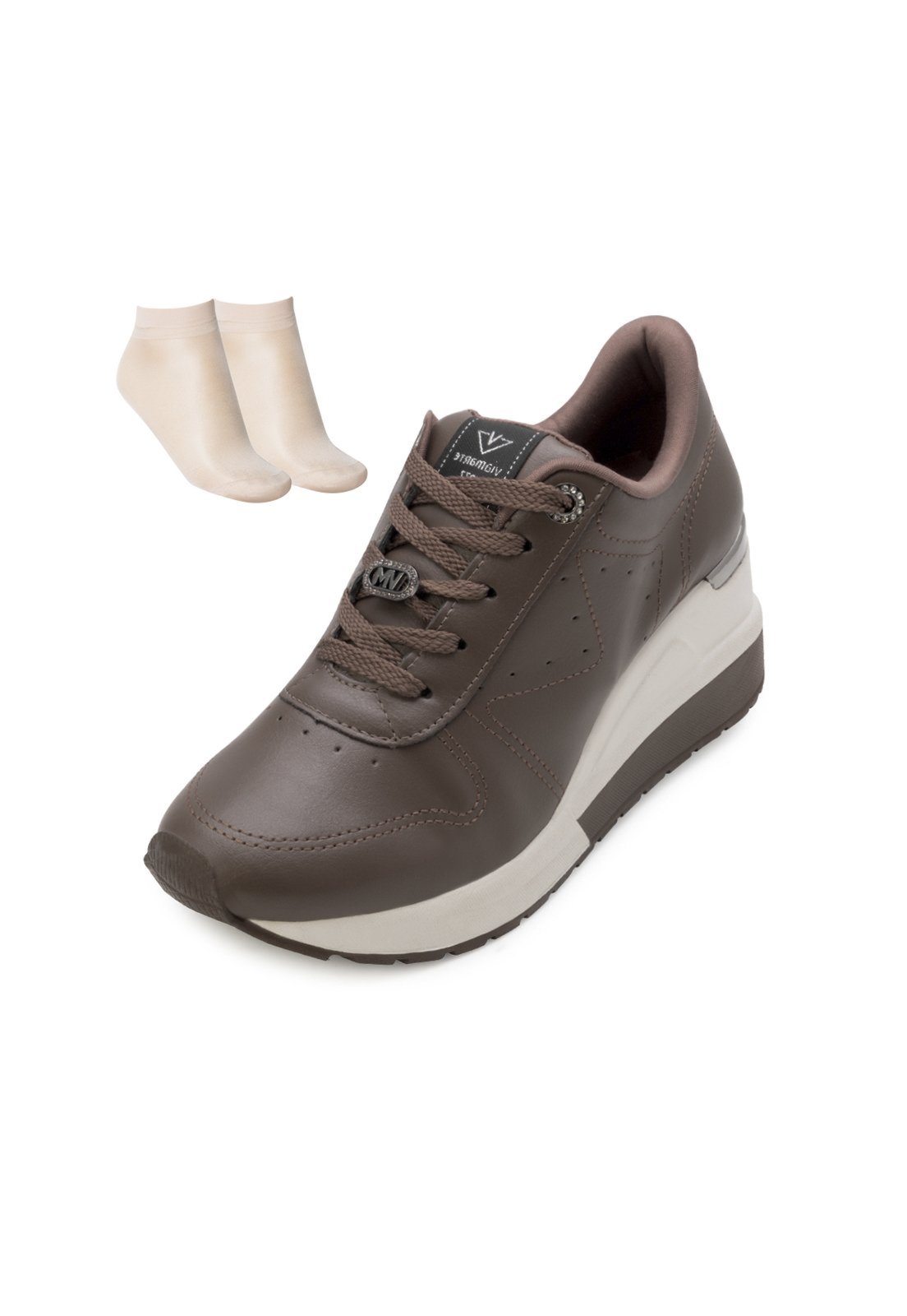 Tênis Casual Via Marte Marrom Bege VM26-04601