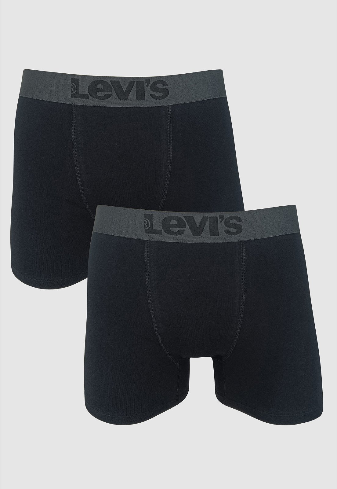 Kit 2pçs Cueca Levi's Boxer Cotton Black