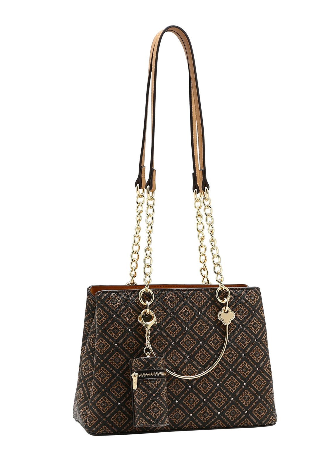 Bolsa Feminina Chenson Versátil Monograma Luxo 3485466 Café