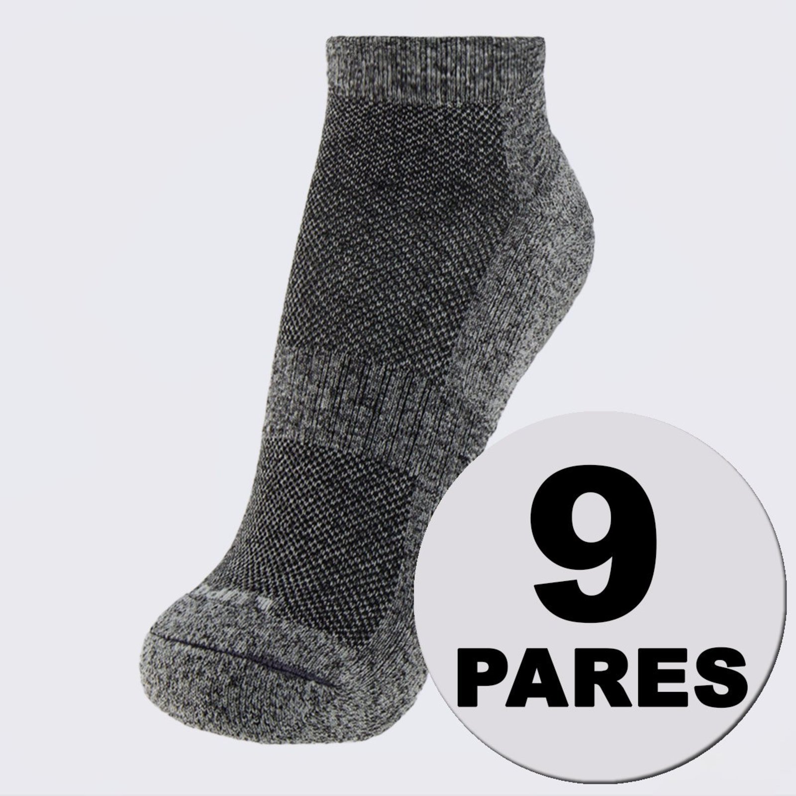 Kit Meia Lupo Performace Antiderrapante 9 pares Cinza