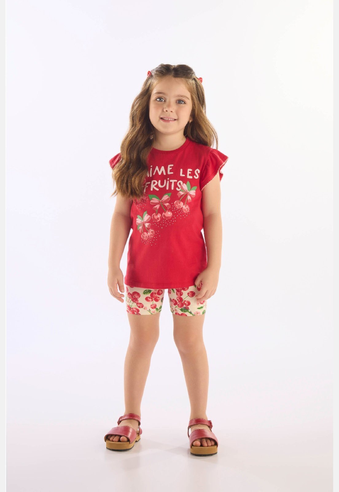 Vista 2 Infantil - Conjunto Blusa Ciclista Up Baby vermelho Up Baby vermelho