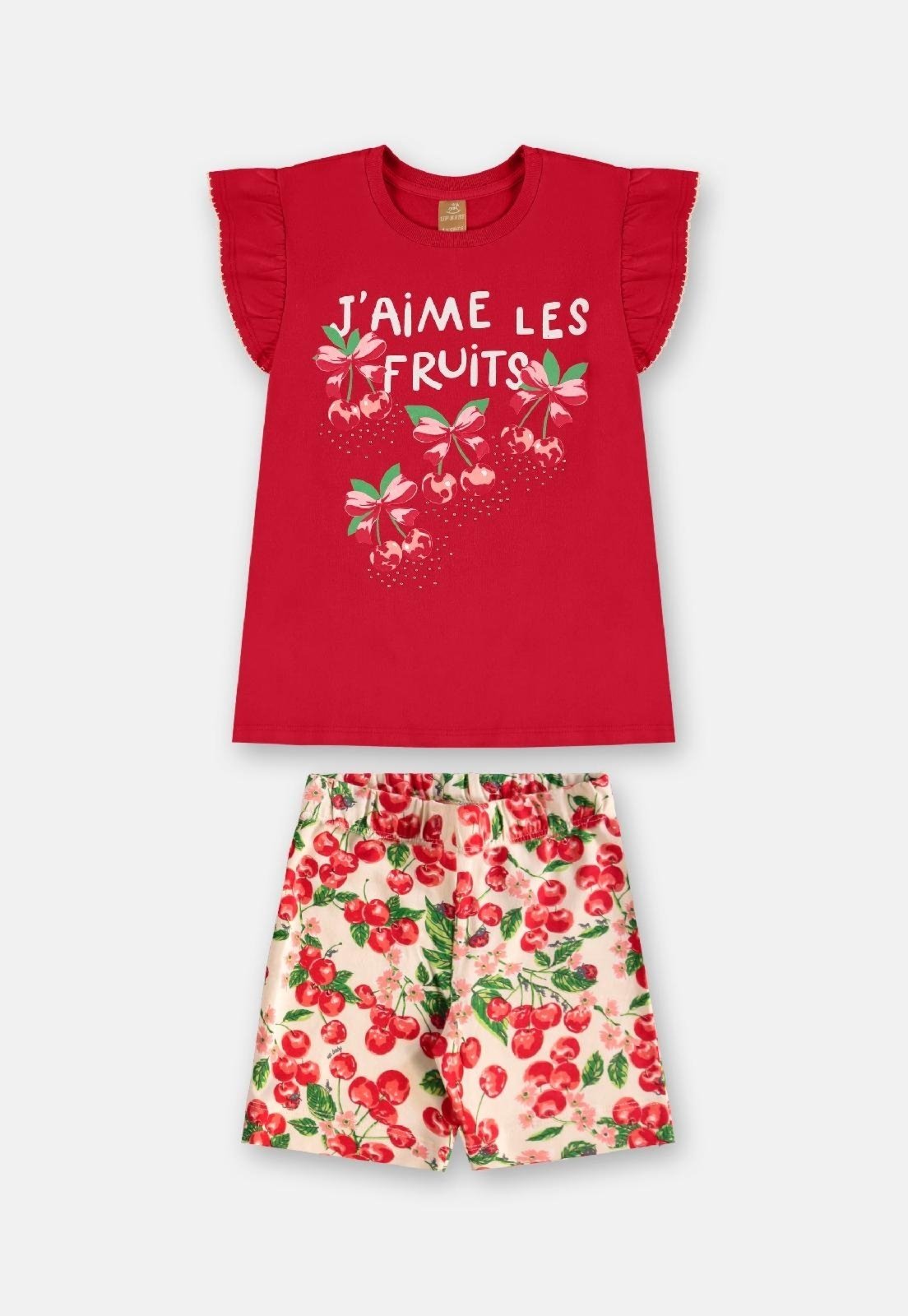 Vista 3 Infantil - Conjunto Blusa Ciclista Up Baby vermelho Up Baby vermelho