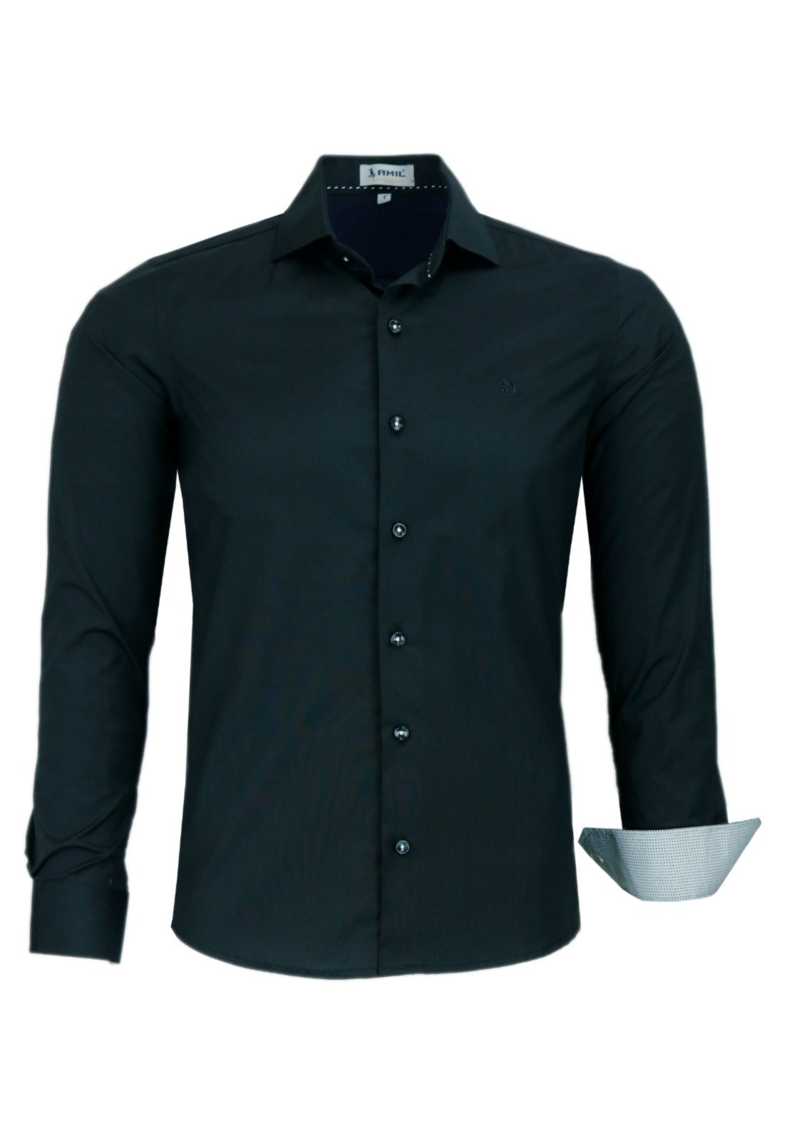 Camisa Social Slim Manga Longa Lisa Sem Bolso Amil 1766