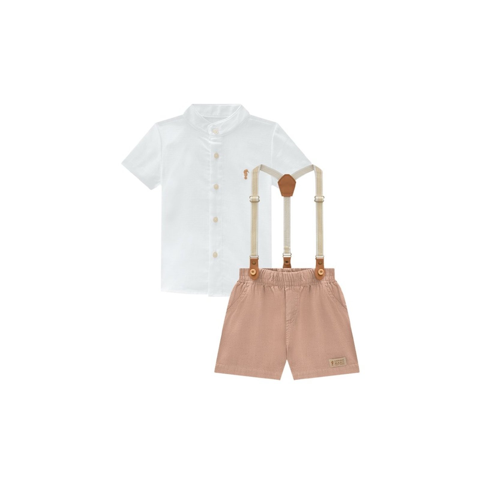 Infantil - Conjunto Menino Linho com Suspensório