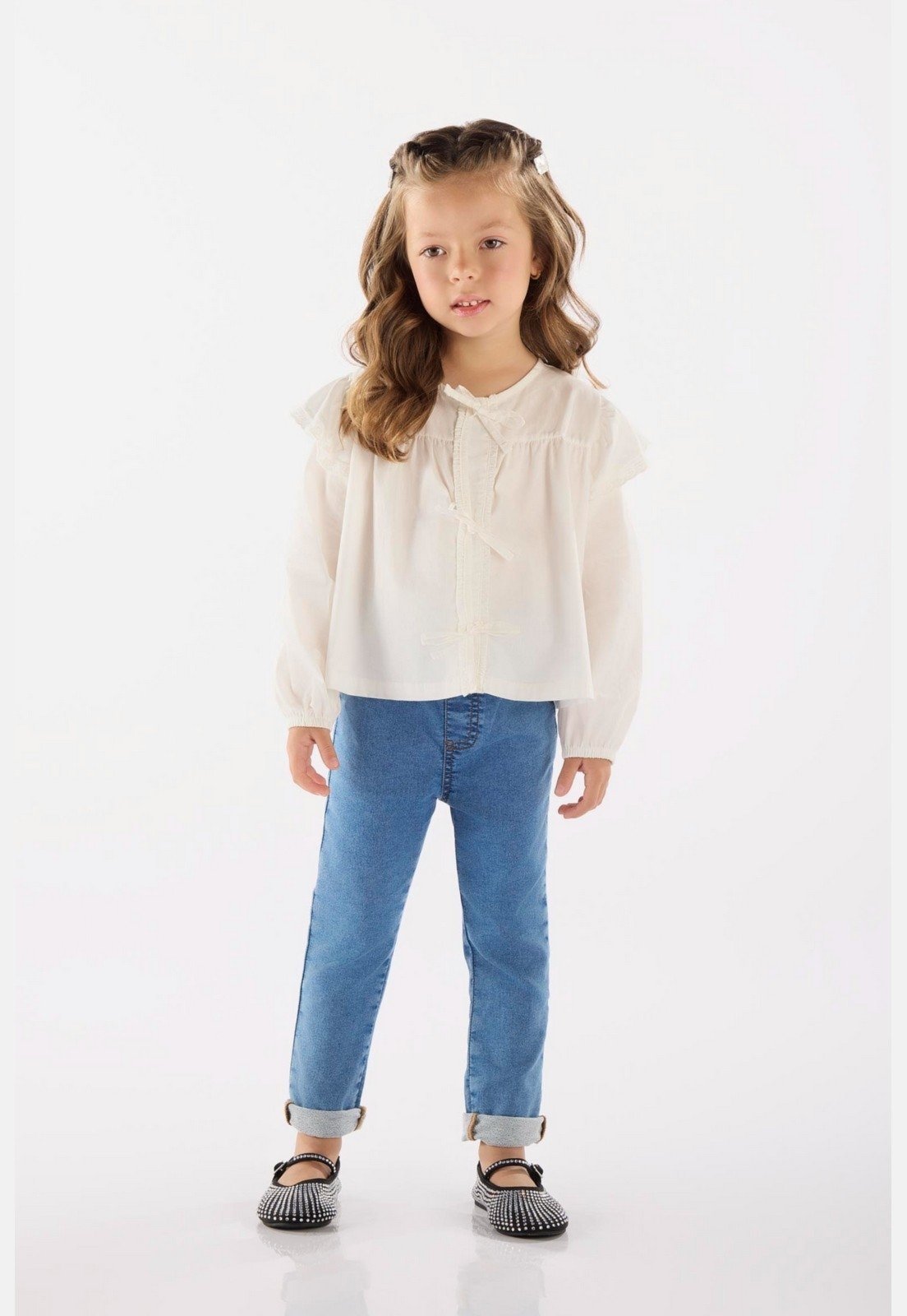 Infantil - Bata Feminino em Tricoline Up Baby Off-White