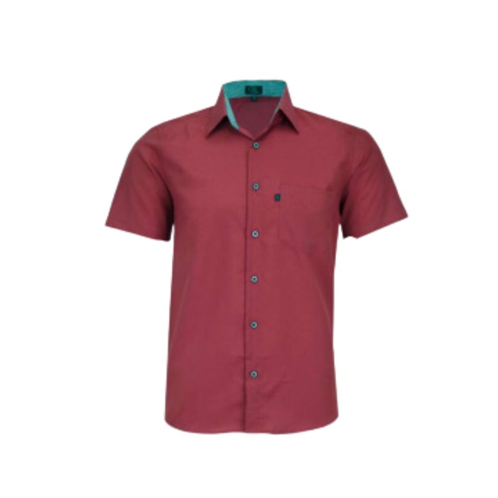 Camisa LBL Manga Curta em Poliéster Comfort Vinho 3031