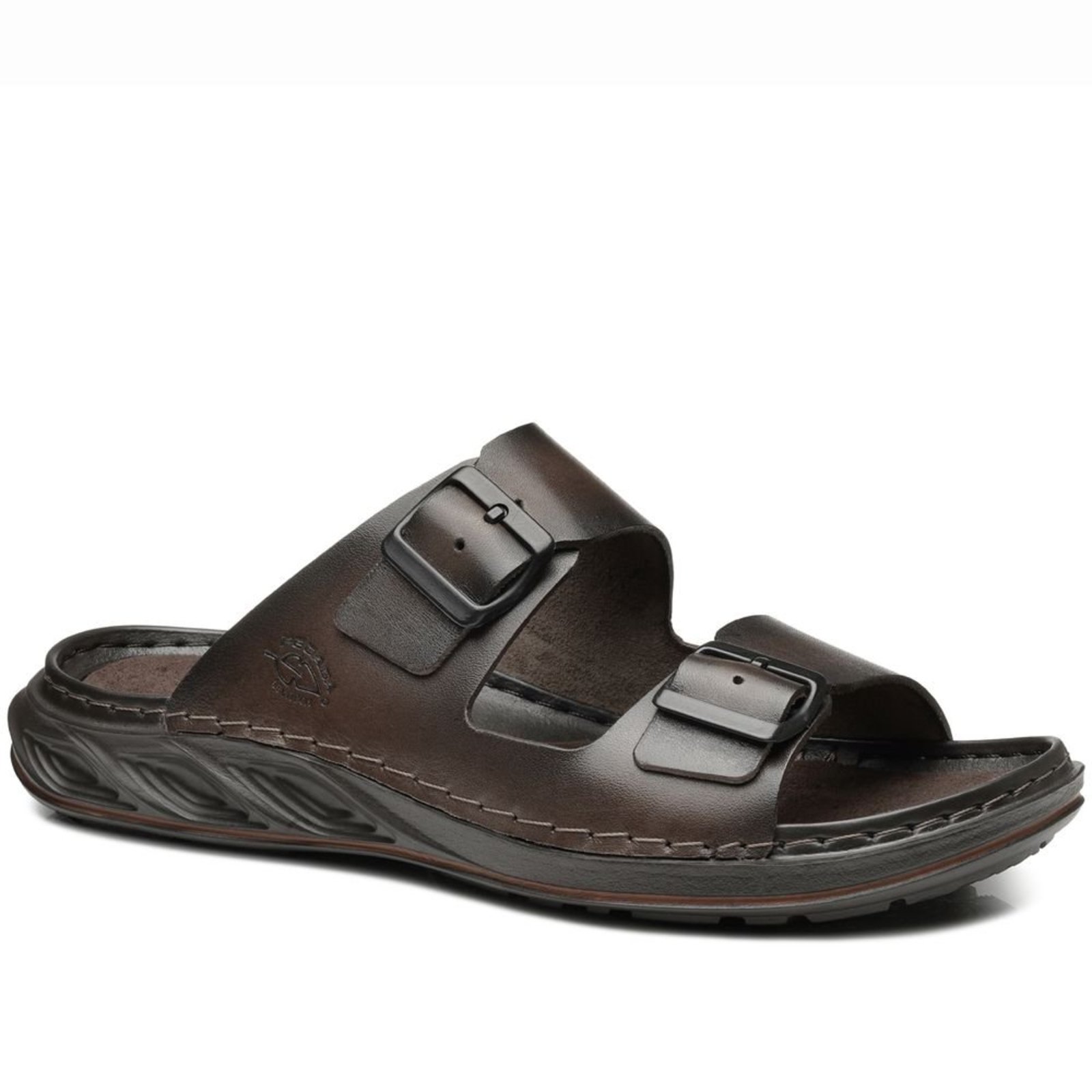 Chinelo Pegada Masculino em Couro Cravo 134106-03 Chinelo Pegada Masculino em Couro Cravo 134106-03 39