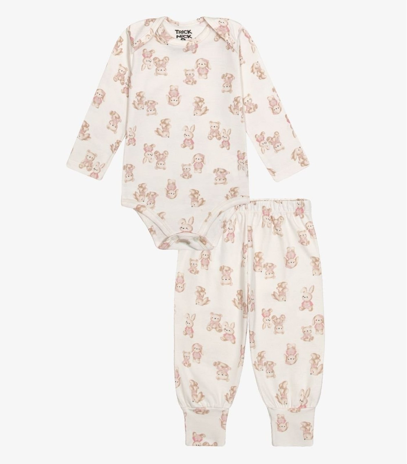 Infantil - Conjunto Body com Calça Menina Trick Nick Bege