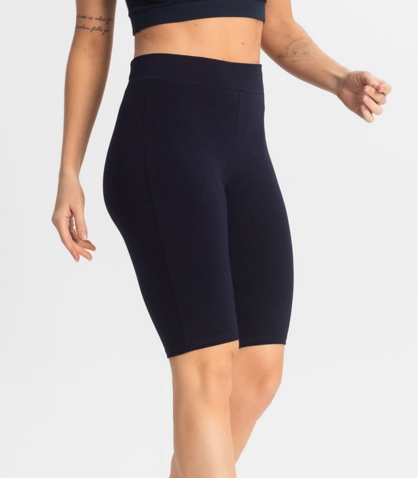 Vista 3 Bermuda Ciclista Feminina em Cotton Pesado Select azul Select azul