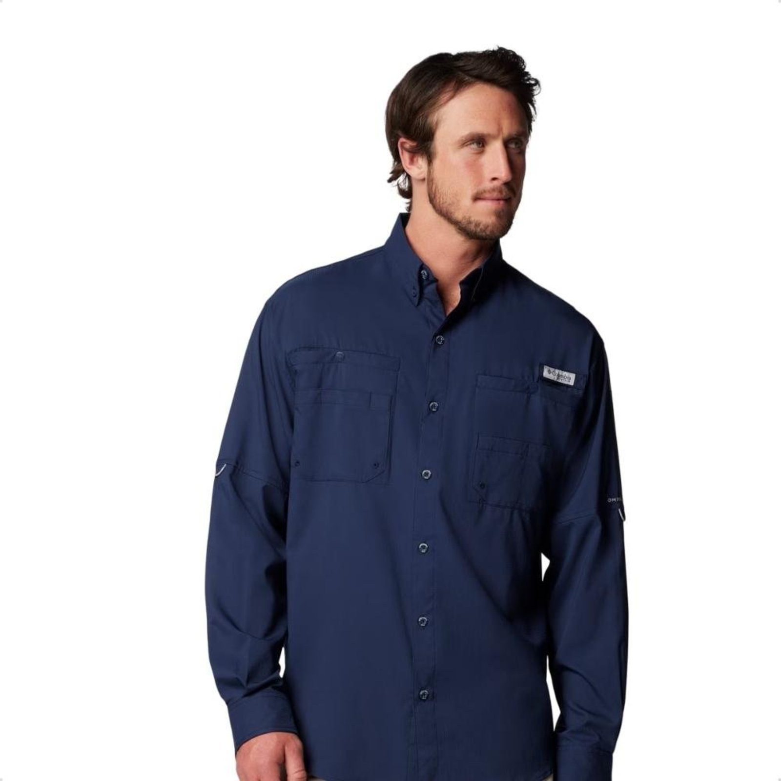 Camisa Columbia Masculina Manga Longa Tamiami ll Azul Marinho