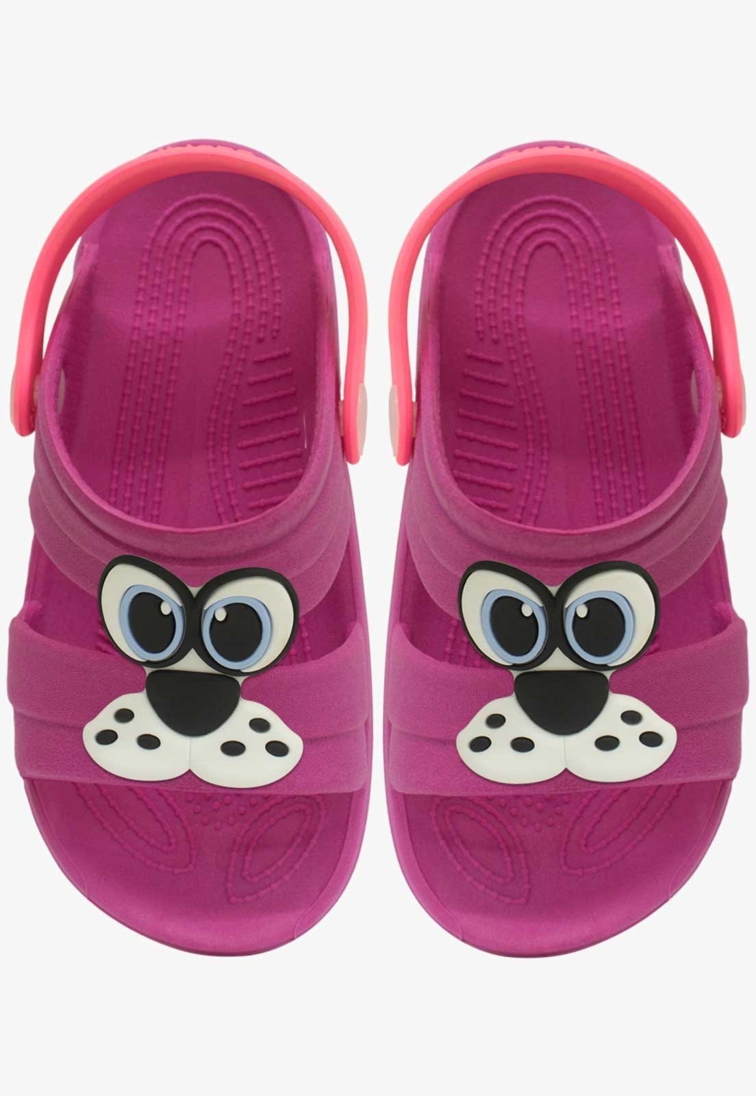Vista 3 Infantil - Sandalia Papete Feminino Pópidi Menina Babuche Cachorro Rosa Pink pink rosa Pópidí pink rosa