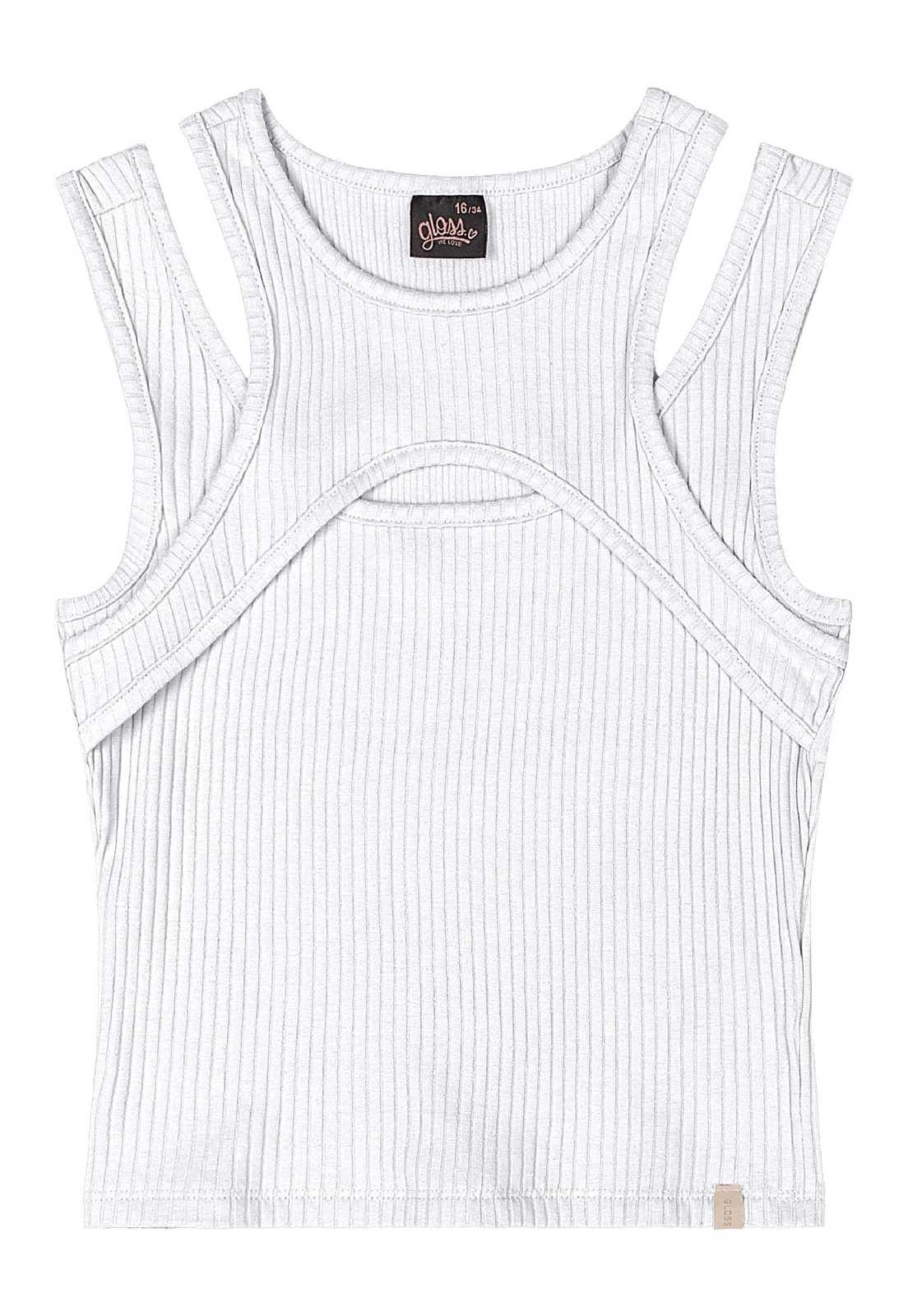 Infantil – Regata Juvenil em Ribana Canelada Gloss Branco
