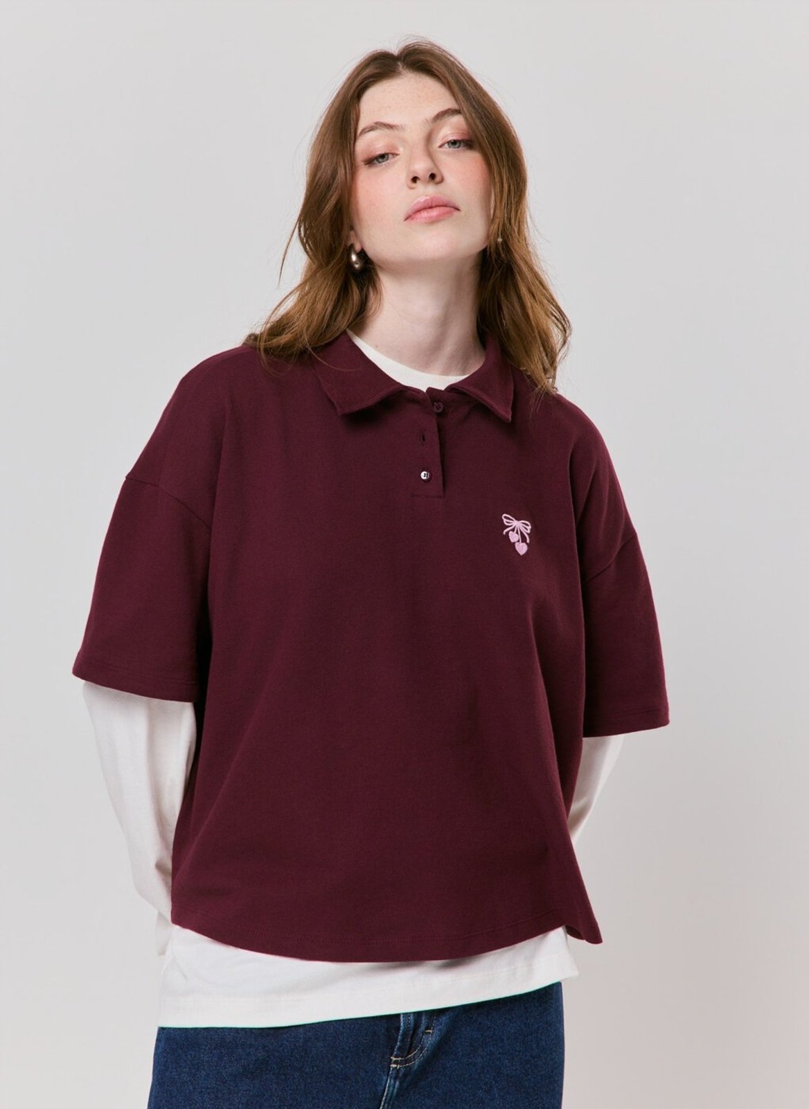Polo Regular Algodão Com Bordado