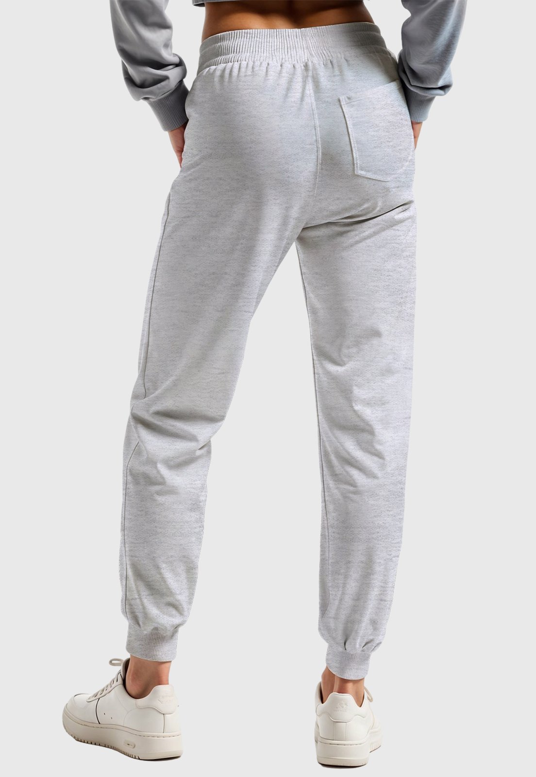 Vista 3 Calça Feminina Moletom Slim Conforto Flanelado Cintura com Cordão Benellys cinza Benellys cinza