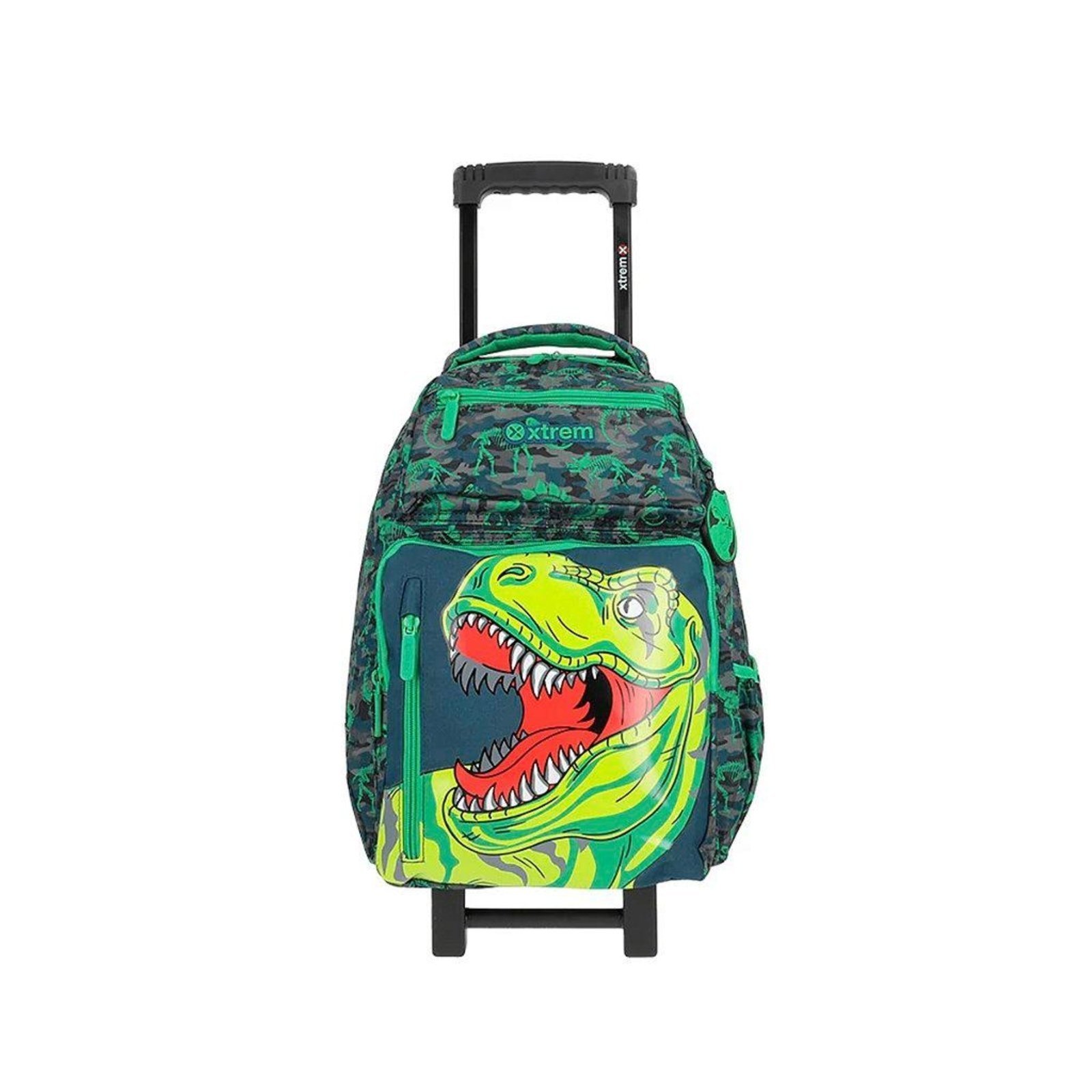 Vista 2 Mochila com Carrinho Xtrem New Run 4xt Dino verde verde