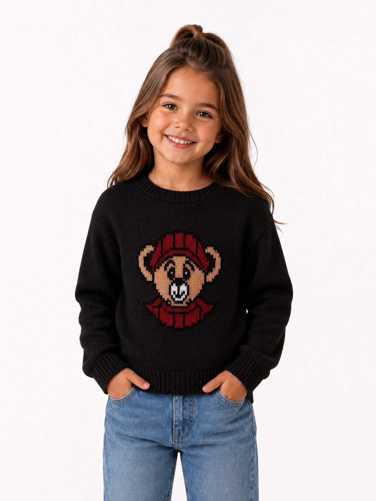 Infantil - Blusa D Bell Outlet Fashion Manga Longa Estampada Preta