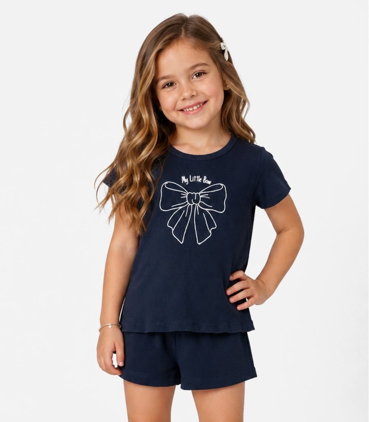 Infantil - Conjunto Feminino Regata E Short Select Azul
