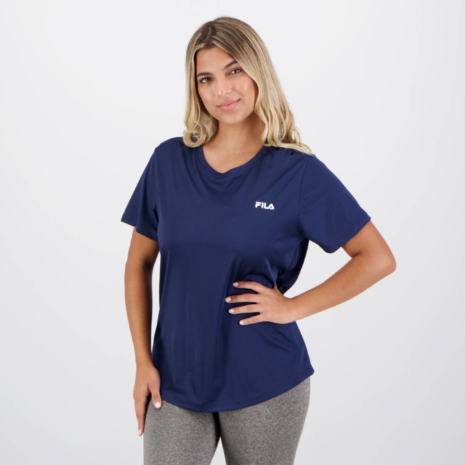 Camiseta Fila Basic Sports Polygin Feminina Marinho