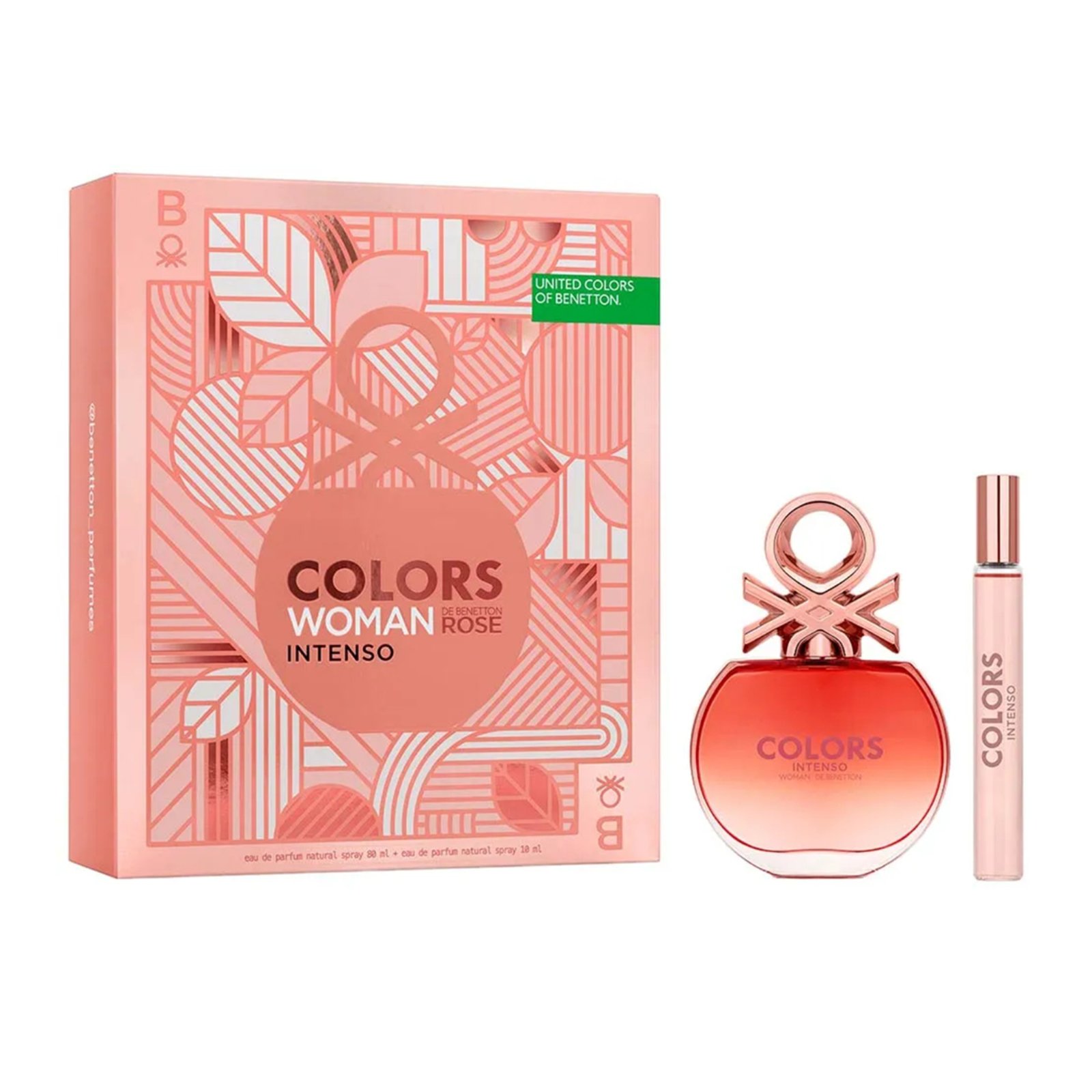 Kit Perfume Feminino Colors Woman Rose Intenso de Benetton EDP 80ml + Travel Size 10ml