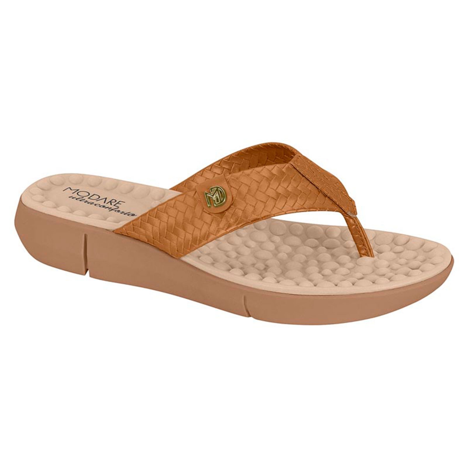 Chinelo Conforto Modare Feminino Esporão Massageador Camel – Marrom