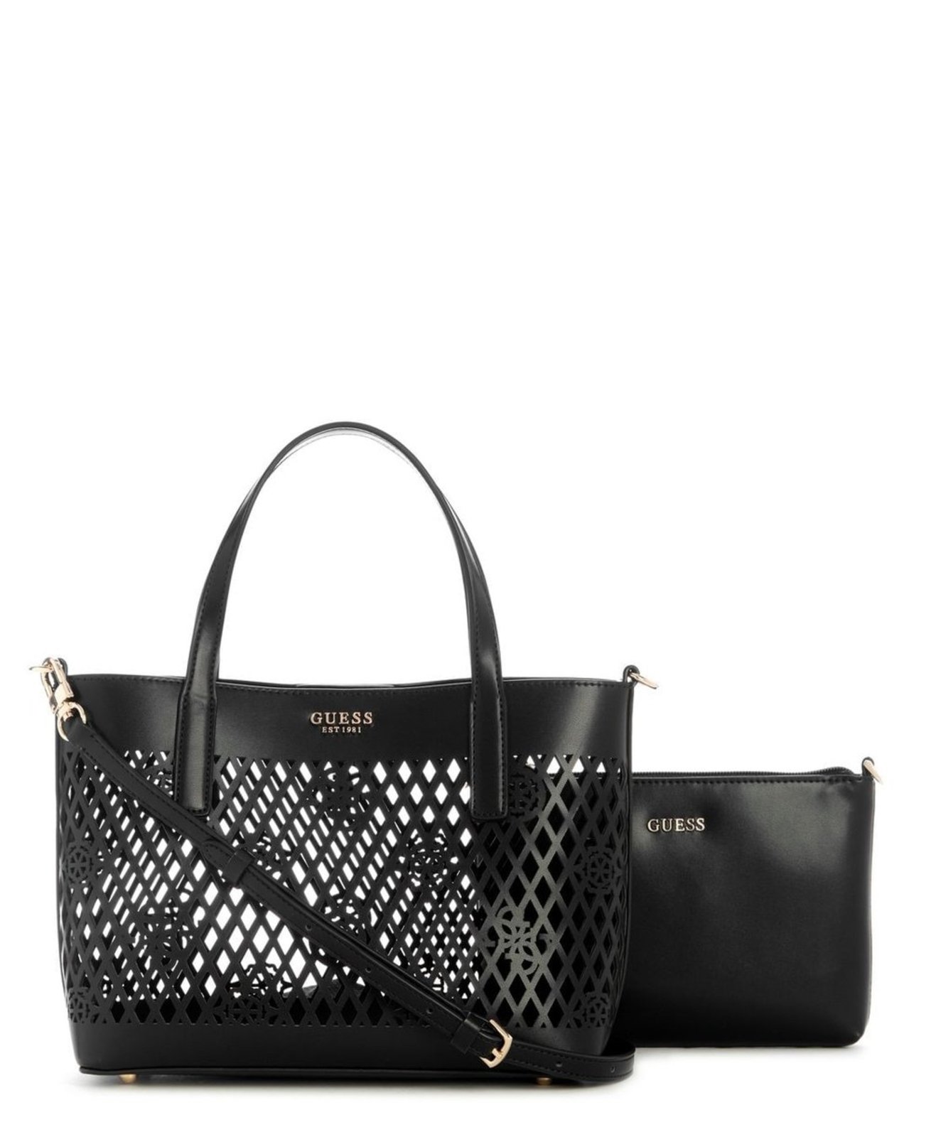 Bolsa Mini Letty 2 In 1 Tote Preto Guess