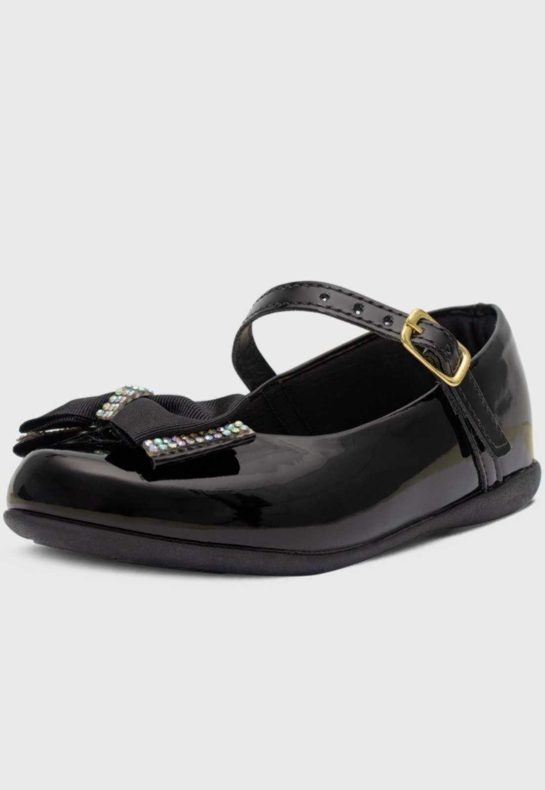 Infantil – Sapatilha Popidi Menina Laço Gorgurao Preto
