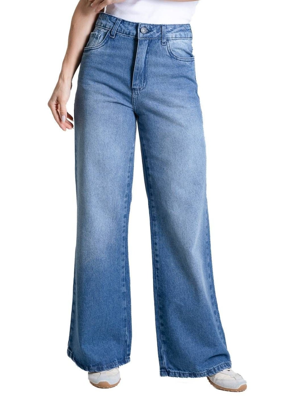 Calça Jeans Sawary Wide Leg Petit - 284456 - Azul - Sawary