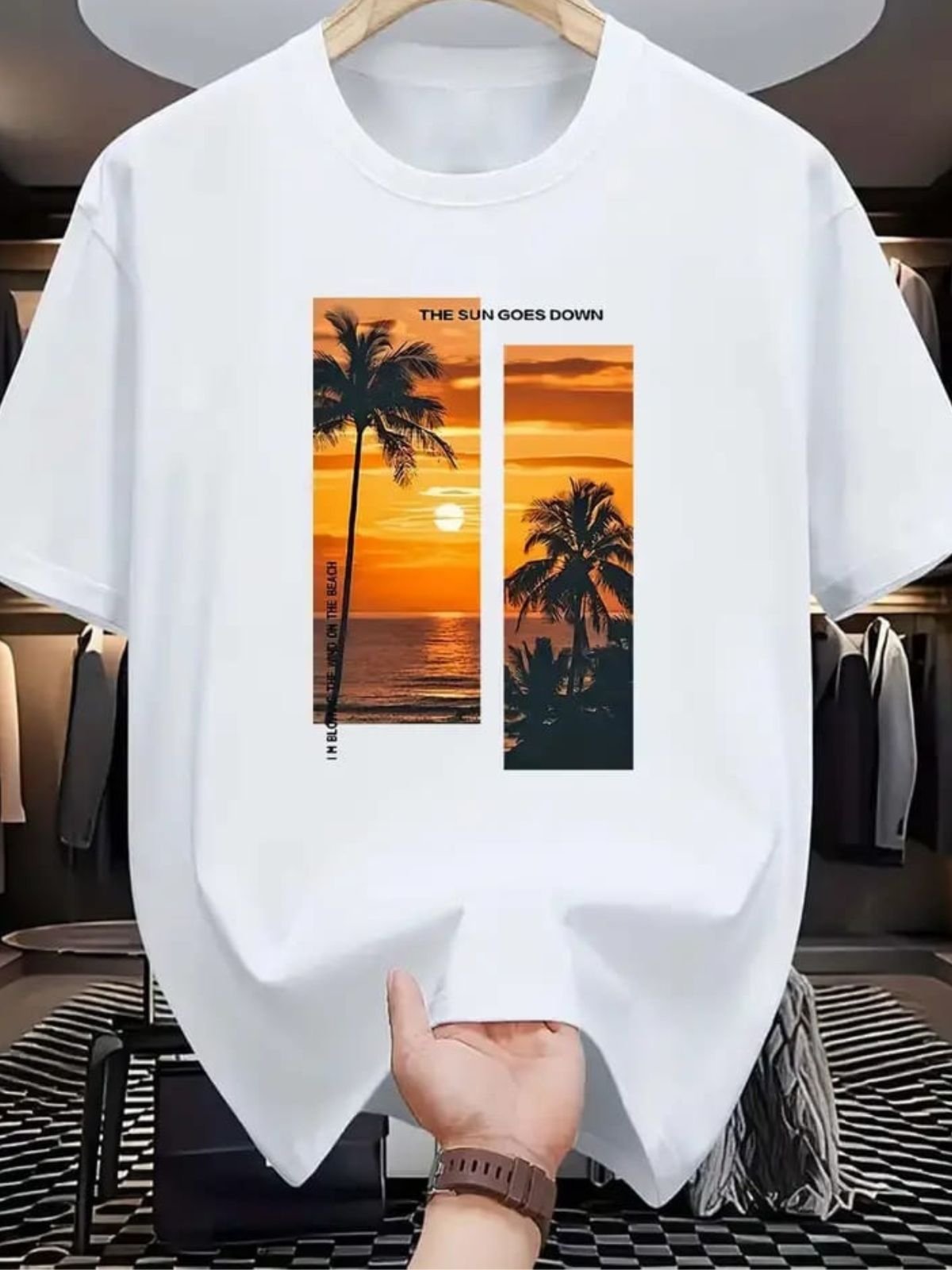 Camiseta Estampada The Beach Safira Moda Algodão Branca