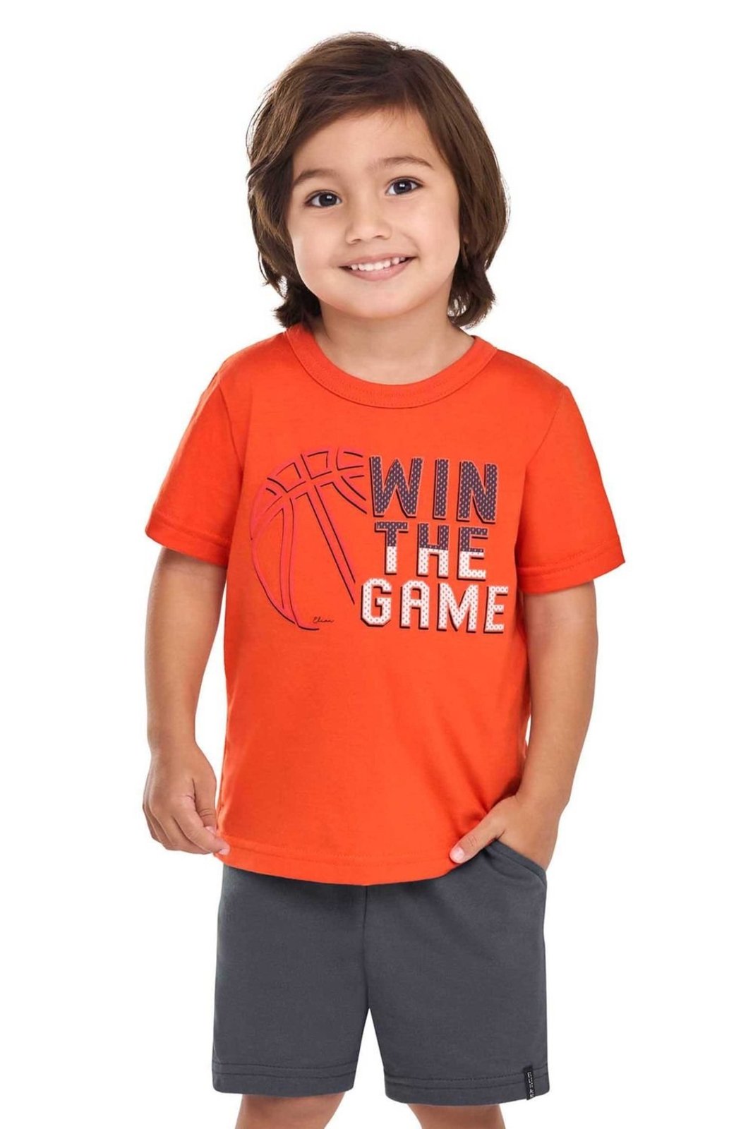 Infantil - Conjunto Menino Basquete Elian Laranja