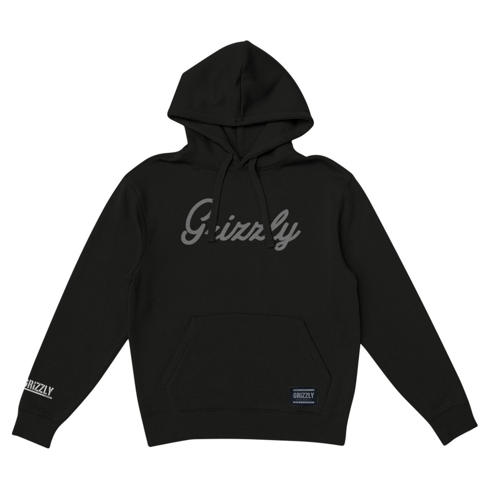 Moletom Grizzly Script Logo Hoodie - BLACK