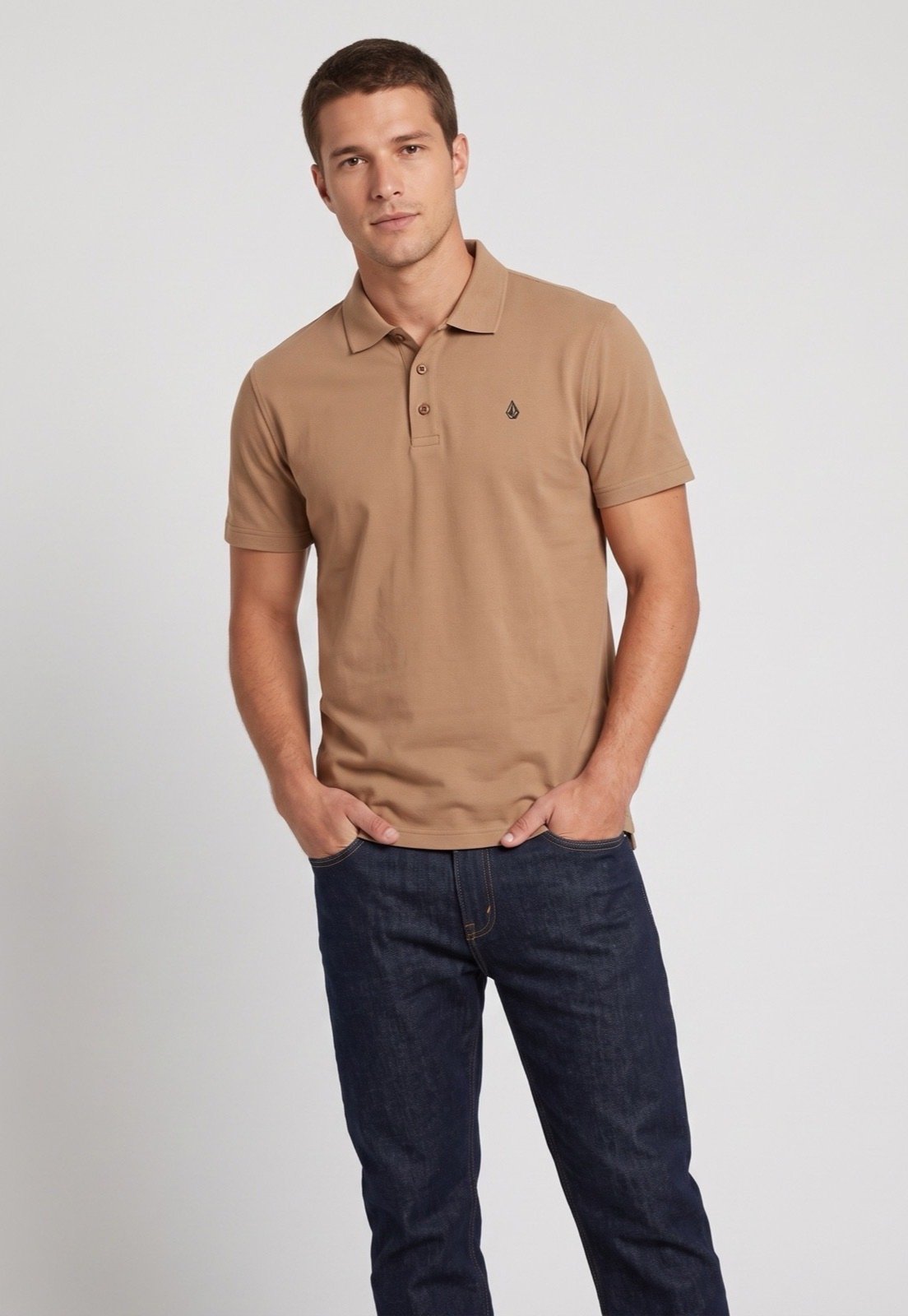 Polo Masculina Volcom Classic Stone Bege