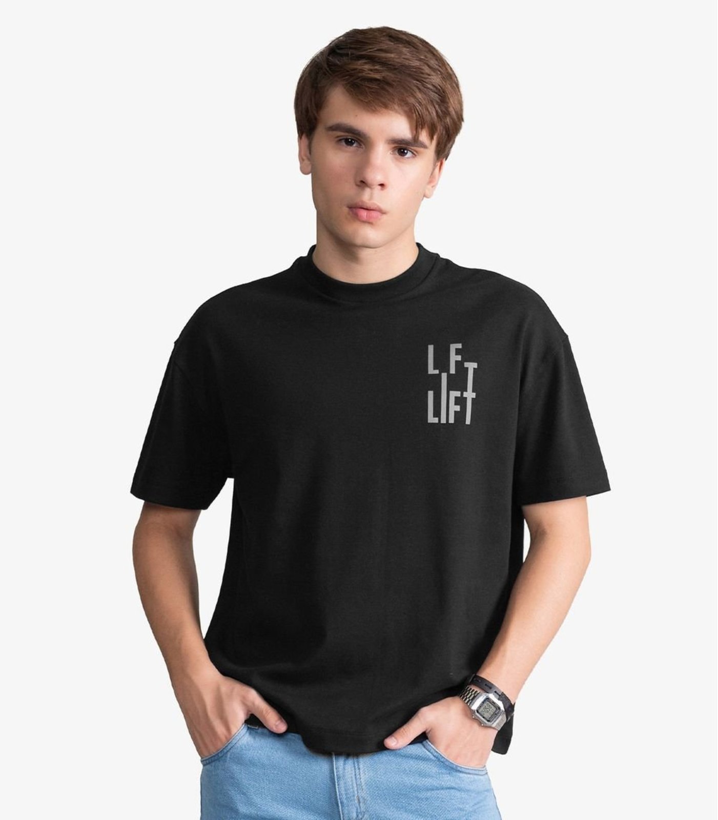 Infantil - Camiseta Masculina Suedine Com Estampa Minty Preto